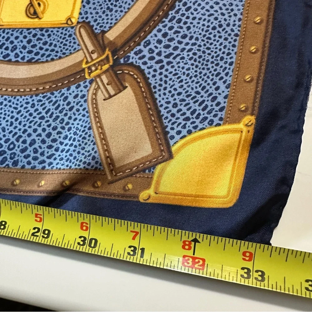 Larioseta Como Silk Scarf VINTAGE– World Map & Travel Trunks, Made in Italy